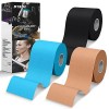 Dyroe Bandes de Kinésiologie,Kinesio Tape Rouleau 5m x 5cm, Kinesiology Tape étanche & élastique pour le sport pour les Muscl