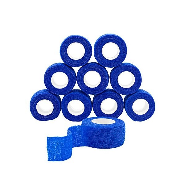 QiGui 10 Rouleaux Bande Cohésive Bandage Autoadhésif Cohésifs Sports Bande Auto-adhésif Elastiques Bandage Médical Bande Adhé