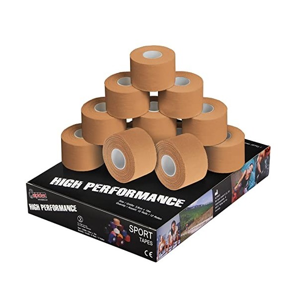 ALPIDEX 12 x Sport Tape 3,8 cm x 10 m Ruban Adhésif Sport Différente Couleurs Articulation Bandage Non Élastique Handball Foo