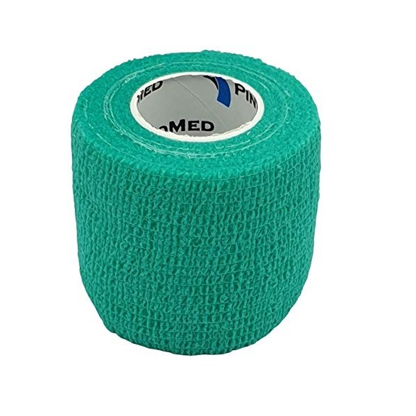 PintoMed - Bandage Cohésif - Vert - 6 Rouleaux x 5 cm x 4,5 m Autoadhésif, Sports Bande, Premiers Secours Adhésif, Vet Wrap