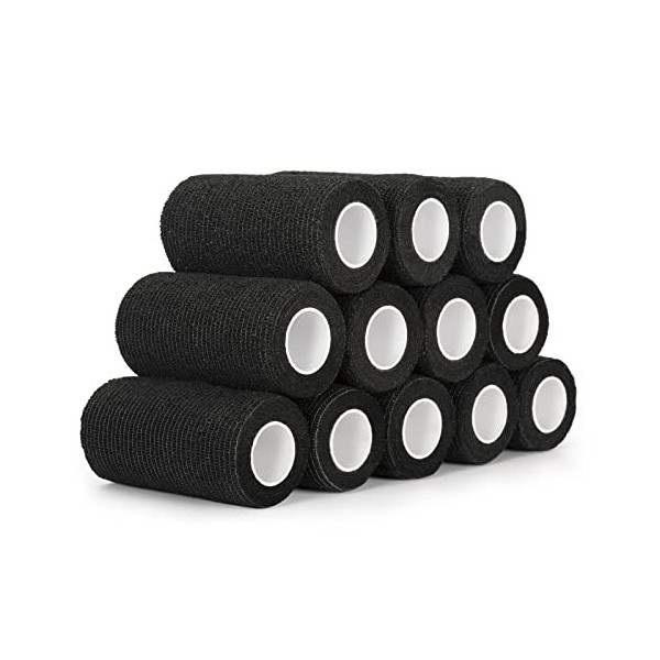 SEADESKY 12 Rouleaux Bandage Autoadhésif 10 cm x 4,5 m Bande Cohesive Bandages Cohésifs Vet Wrap Sports Bande pour Premier Se