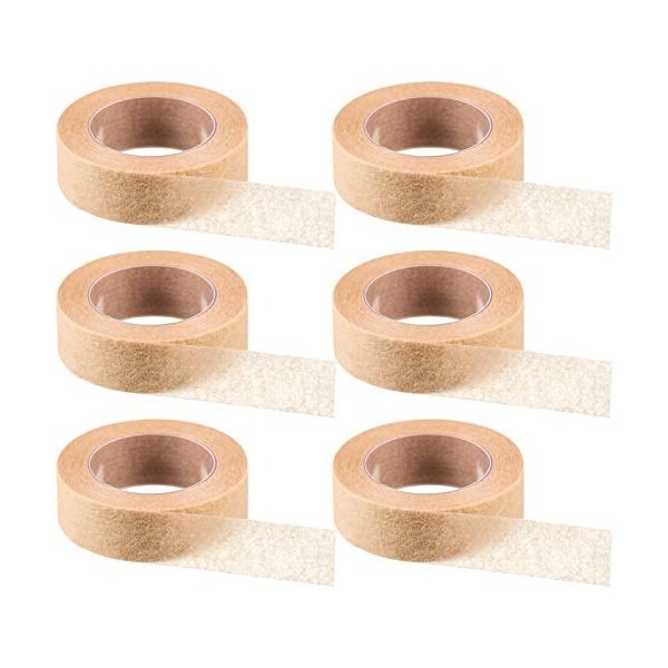 6 Rouleaux Ruban de Peau Flexible Ruban de Nez Respirant Bande de Gaze Auto-Adhésive pour Blessures Gonflement Sports, 0,5 Po
