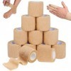 12 pièces Bandage AutoadhéSif CohéSifs, Beige 5cm x 4.5m Bande Cohesive, Imperméable à leau élastique Cohésive Bandage Medic