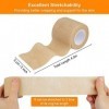 12 pièces Bandage AutoadhéSif CohéSifs, Beige 5cm x 4.5m Bande Cohesive, Imperméable à leau élastique Cohésive Bandage Medic