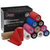 ALPIDEX 12 Rouleaux Bande Cohésive 10 cm x 4,5 m Bandage Autoadhésif Plusieurs Couleurs Bande Auto Adhésif Strap Doigt Chevil