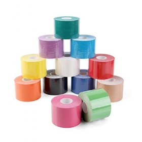 FITOP Bande de Kinésiologie 12 rouleaux Sport Tape en couleurs arc-en-ciel mélangées