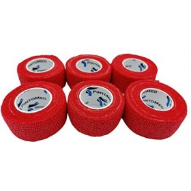 PintoMed - Bandage Cohésif - Rouge - 6 Rouleaux X 2,5 cm X 4.5 m Autoadhésif, Sports Bande, Premiers Secours Adhésif, Vet Wra