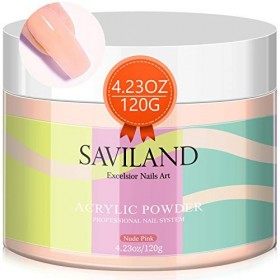 Saviland 120g de poudre acrylique nudes – 120 g de poudre acrylique pour extensions dongles en acrylique, pas besoin de lamp