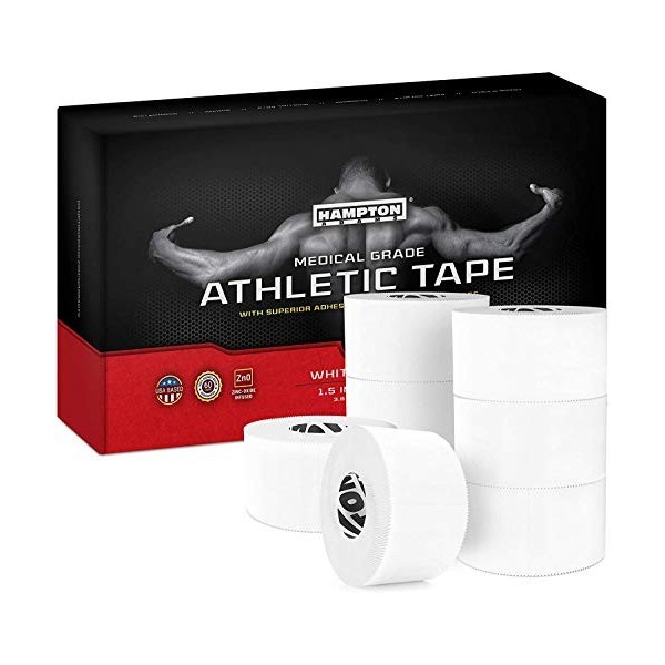 ALPIDEX 6 x Sport Tape Blanc 3,8 cm x 10 m Ruban Adhésif Sport