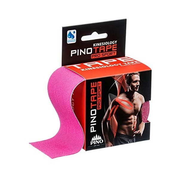 Pino 45082 Pinotape Pro Sport Bandage adhésif de kinésithérapie Rose fluo 5 cm x 5 m