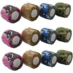 dancepandas Auto-adhésif élastique Bandage Wrap Bande cohésive Bandages, 12 Rouleaux Bandage Bande,Sports Bande,Cheville Band