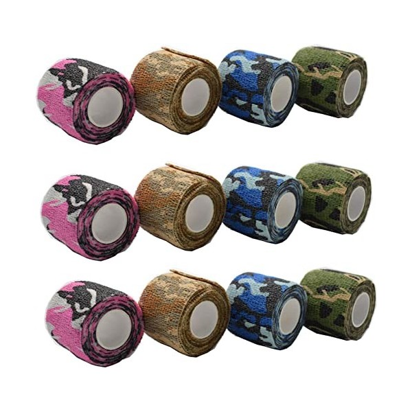 dancepandas Auto-adhésif élastique Bandage Wrap Bande cohésive Bandages, 12 Rouleaux Bandage Bande,Sports Bande,Cheville Band