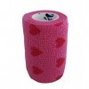 PintoMed - Bandage Cohésif - 6 Rose avec Coeurs Rouge Love Rouleaux X 7,5 cm X 4,5 m Autoadhésif, Sports Bande, Premiers Seco