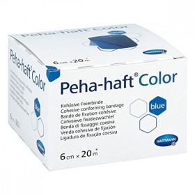 Hartmann 9324731, Peha-Haft Bandage Compressif Bleu, 6 cm x 20 m