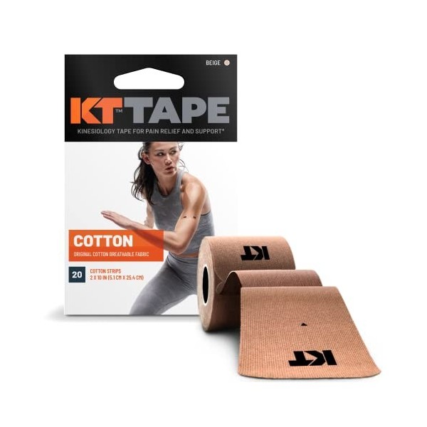 KT TAPE Orignal, Pre-couper, 20 Bandes, Cotton, Noir