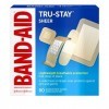 Bandages adhésifs Tru-Stay Sheer Strips de Band-Aid pour les premiers soins et le soin des plaies, tailles assorties, 80 unit