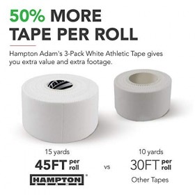 Hampton Adams Paquet de 3 Ruban de sport athlétique blanc TRÈS fort EASY Tear NO Sticky Residue BEST TAPE for Athlete & Med