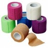 Medca Bandages Autocollant Cohésif Wrap 2 pouces X 5 Yards 6 Pièces Couleur Arc-en-Ciel 