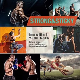 Lot de 3 rubans adhésifs noirs très résistants, faciles à déchirer, sans résidus collants pour athlètes, entraîneurs de sport