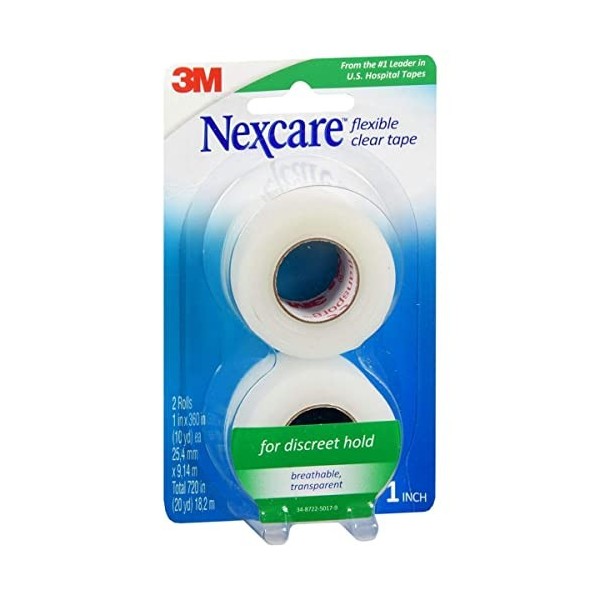 3M Nexcare Clear First Aid Tape 2/Pkg-20Yds