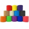 Inksafe Lot de 12 bandages cohésiques auto-adhérents 5 cm x 4,5 m Couleurs assorties