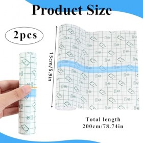 2 PCS Pansement Transparent Waterproof - 15cm x 2m Bandage Transparent Imperméable- Protégez Tatouages, Blessures - Résistant