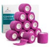 JCLIFE 24 Rouleaux Bande Cohésive Elastique, 5cm x 4,5 m Bandes de Kinésiologie, Bandage Autoadhésif Cohésifs, Adhésifs Sport