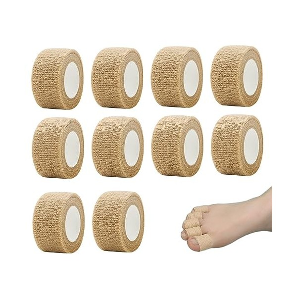 Zasvec Bandage Autoadhésif 10 Pièces Elastique Pansements Bandage Autoadhésif Cohésifs Bandes Elastique Bandage Strapping Ban