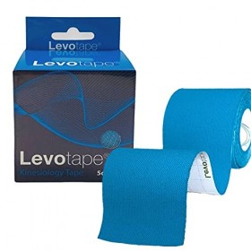 Levotape Bande de kinésiologie – 5 cm x 5 m – Hypoallergénique, étanche – Bande de kinésiologie médicale pour blessures muscu