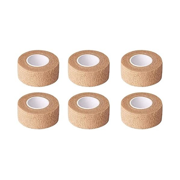 Lot de 6 bandes élastiques auto-adhésives de 2,5 cm de large pour les premiers secours, pour entorses et gonflements de poign