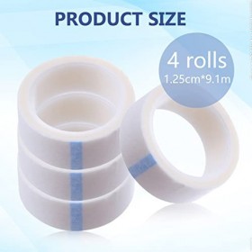 Lot de 4 rouleaux de ruban chirurgical microporeux 1,25 cm x 9,1 m blanc 