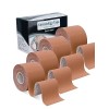 Lychee Kinésiologie Tape 4 rouleaux , bande de sport élastique thérapeutique imperméable pour soulager la douleur 5 cm x 5 m