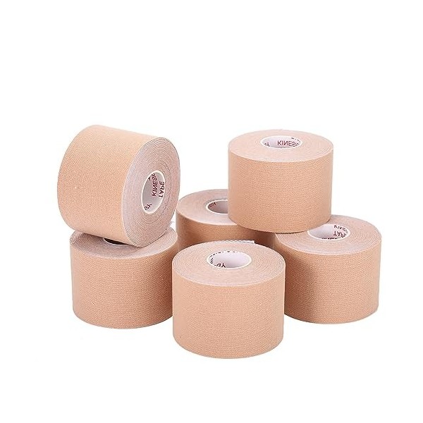 Jabtraxx Kinesio Lot de 3 rouleaux de bande de kinésiologie 5 m x 5 cm - Exemples dutilisation - Soutien musculaire - Bande 