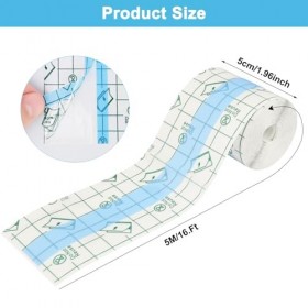 Transparent Pansement Bandage,5cmx5m Transparent Adhésif Médical Bandage,Pansement Tatouage,Bandage Transparent Imperméable,P