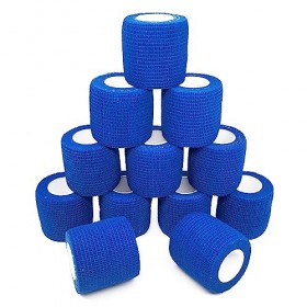 12 Rouleaux Bandage Autoadhésif 5 cm x 4.5 m Bande Cohésive Elastique non Tissées Medical Premiers Secours Bandage, pour Poig