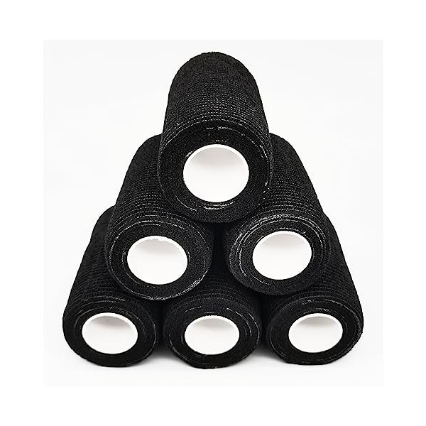 6 Rouleaux Bandage Cohésive Elastique Strapping Compresses non Tissées Sparadrap Bandage Autoadhésif Bande pour Poignet Genou