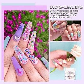 Saviland Ensemble de poudre acrylique - Kit de poudre à ongles acrylique de 20 couleurs rose bleu violet poudre de paillettes