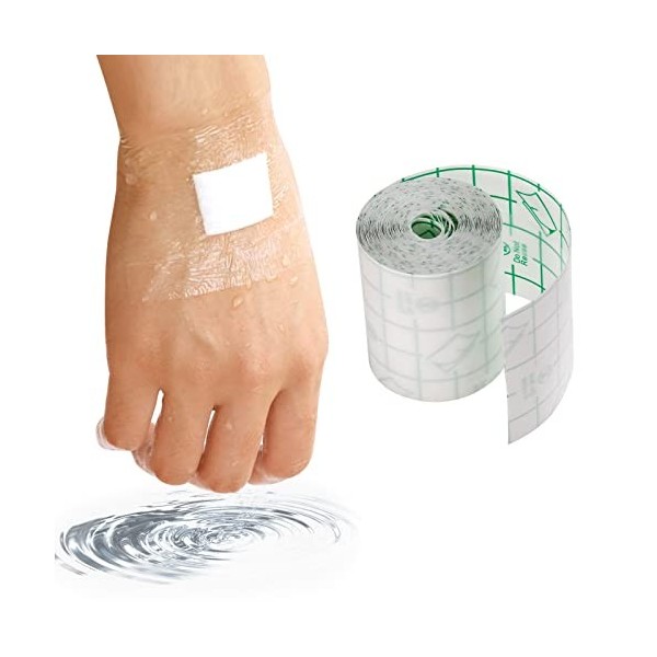 Transparent Pansement Bandage, 2 volumes 5cm*5m Bandage Adhésif Extensible Imperméable Tatouées Bandage, Transparent Adhésif 