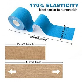 LURICO Tape Kinesiologie, 3 Rouleaux Bande Kinesiologie, 5m x 5cm Bandes de Kinésiologie, Strap Kinesiologie, Kinesio Tape Im