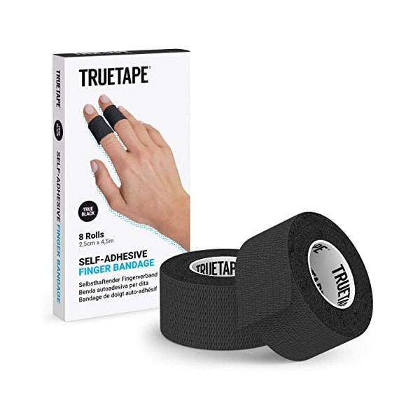 TRUETAPE® Bandage adhésif pour les doigts | 8 rouleaux de pansements autoadhésifs 2,5cm x 4,5m | Bandage autoadhésif I Ruba