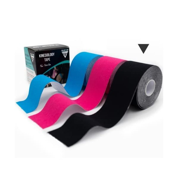 Kinesio Tape 5cm x 5,0m , Bande de Kinésiologie Hypoallergénique et Résistante à leau, Physio Tape Èlastique et très Adhési