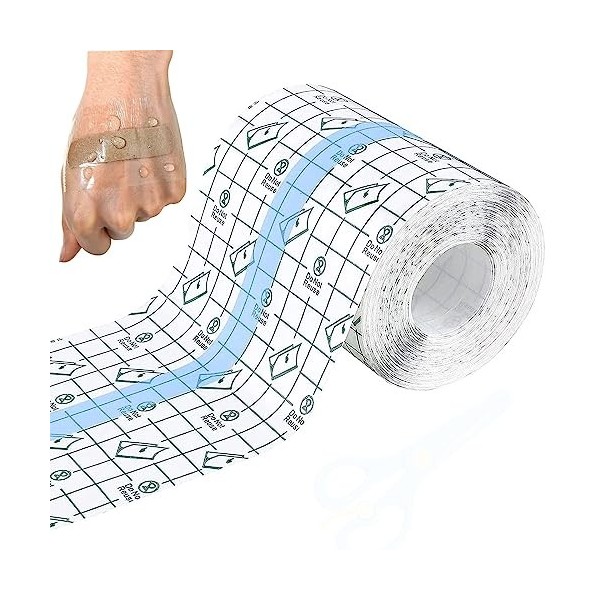 Bandage Transparent Imperméable, 10 cm * 10 m Transparent Pansement Bandage, Pansement Tatouage Waterproof, Pansement Etanche
