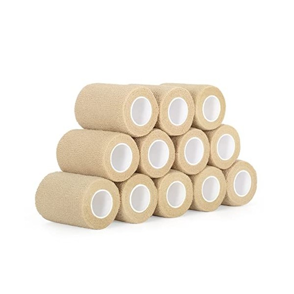 SEADESKY 12 Rouleaux Bande Cohésive Bandage Autoadhésif Cohésifs 7,5 cm x 4,5 m Sports Bande Elastiques Bandage Adhésifs Pans