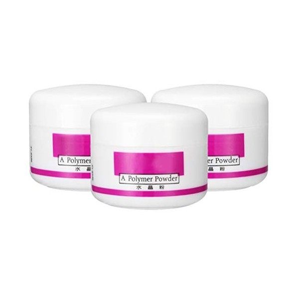 3 Flacons de Poudre de avec Acrylique Ultra Brillant Sain, Non Toxique, Application Facile, Résistant à la Rupture, Résistant