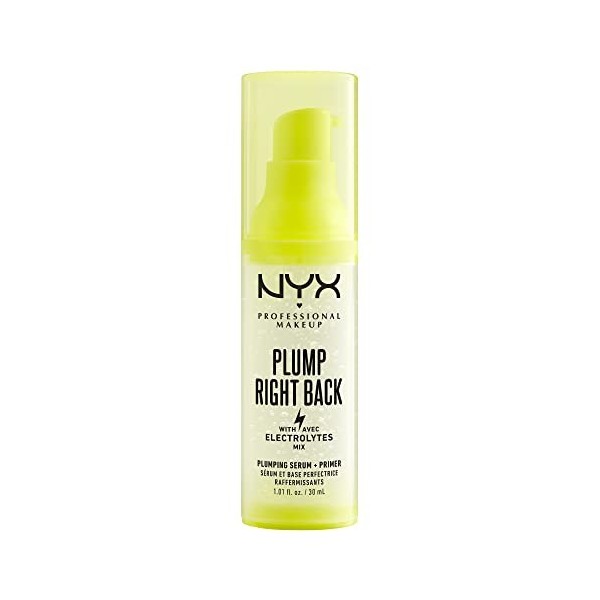 NYX PROFESSIONAL MAKEUP Primer et Sérum Plump Right Back, Aux Électrolytes, Formule Vegan, 30 ml