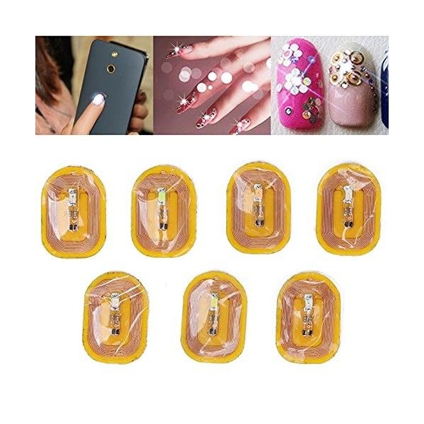 7 Pièces Nfc éclairage, Différentes Couleurs Auto-adhésif Nfc Ongles Led Nail Art Autocollants pour Clignotant Filfeel Intell