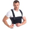 Ceinture thoracique orthopédique pour homme Soutien de cage thoracique Corset de côtes Brace élastique respirant Noir Small