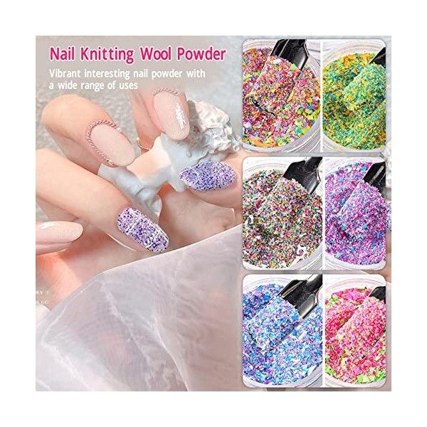 Nail Glitter Paillettes Nail Glitter 6 Couleurs Brillant Poussière Sable Poudre Nail Art Décoration Chrome Poudre À Ongles po