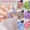 Nail Glitter Paillettes Nail Glitter 6 Couleurs Brillant Poussière Sable Poudre Nail Art Décoration Chrome Poudre À Ongles po