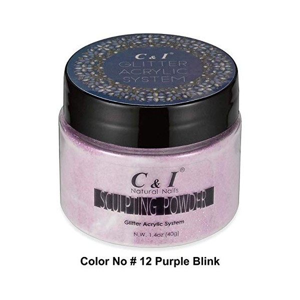 C&I Poudre Acrylique, Couleur 12, Fleur pour Ongle en 3D, Poudre à Ongles Sculptante, 1,4 oz, 40 g